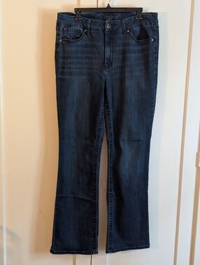 Seven7 Tummyless High Rise Jeans, 16, Straight Leg, Dark Blue, 33" Inseam, NWOT